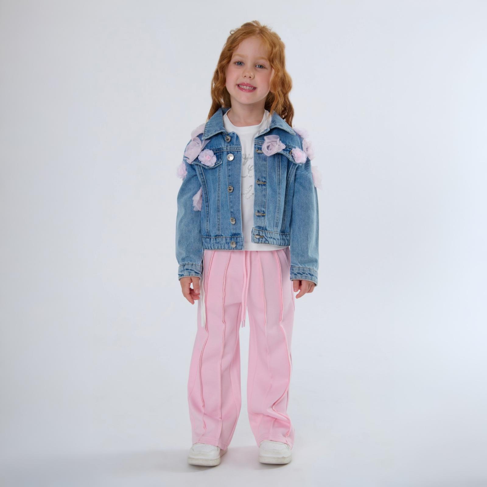 Pantaloni Larghi Bambina Punto Milano Rosa - OOPS by BabyBimbo 0-16