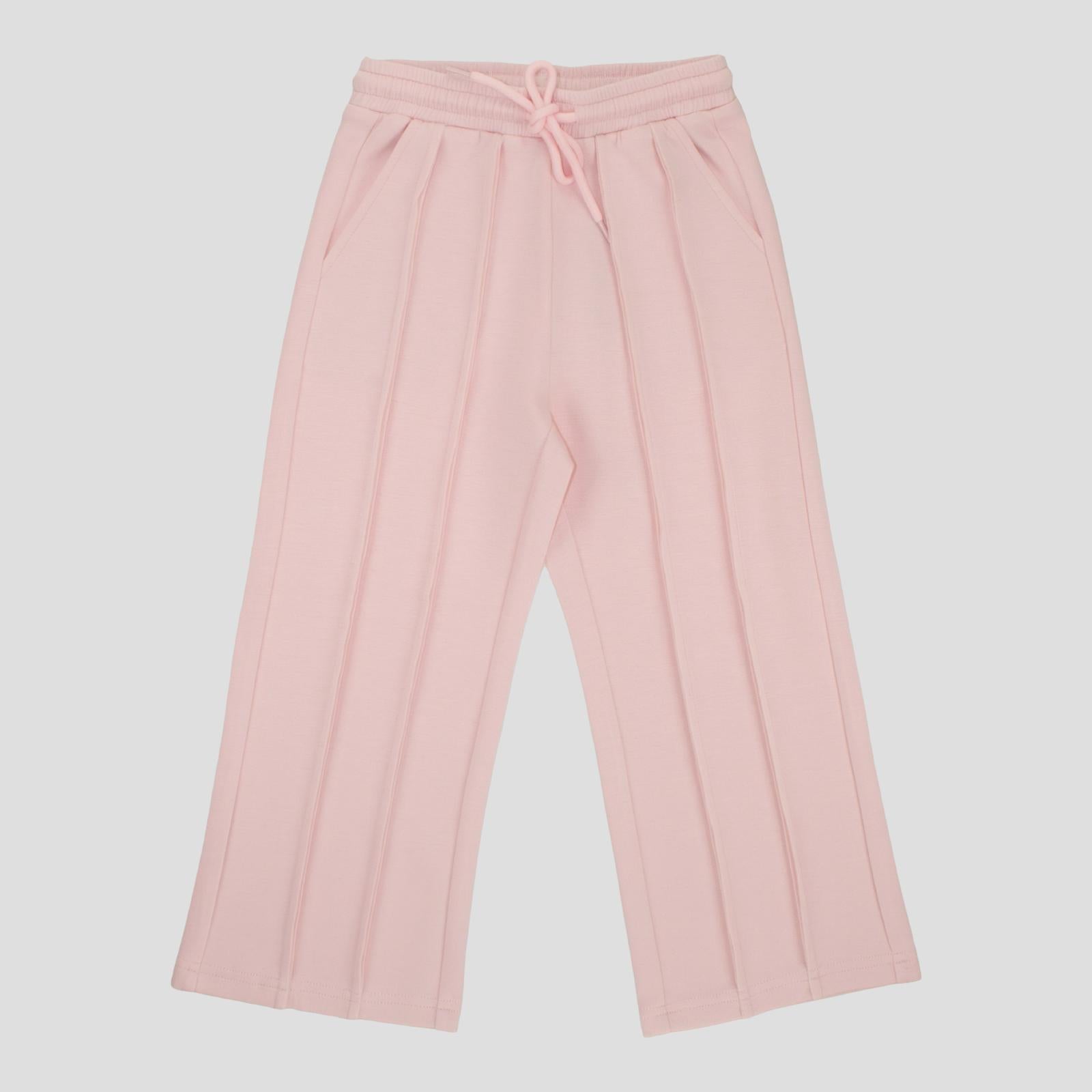 Pantaloni Larghi Bambina Punto Milano Rosa - OOPS by BabyBimbo 0-16