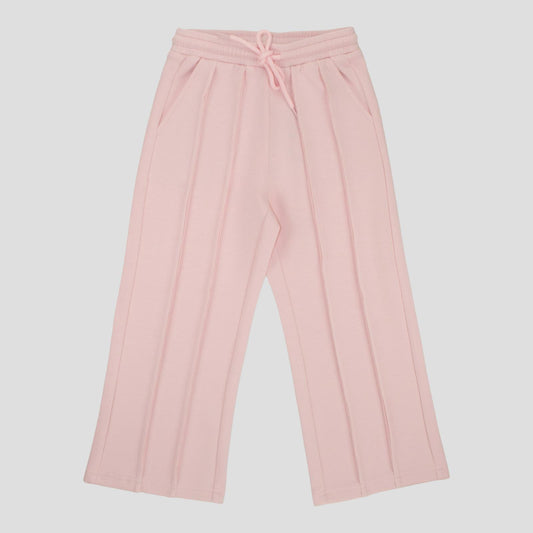 Pantaloni Larghi Bambina Punto Milano Rosa