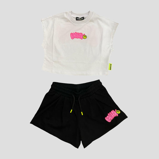 KIDS SET CROP TOP/SHORTS BOBBLE  - BARROW