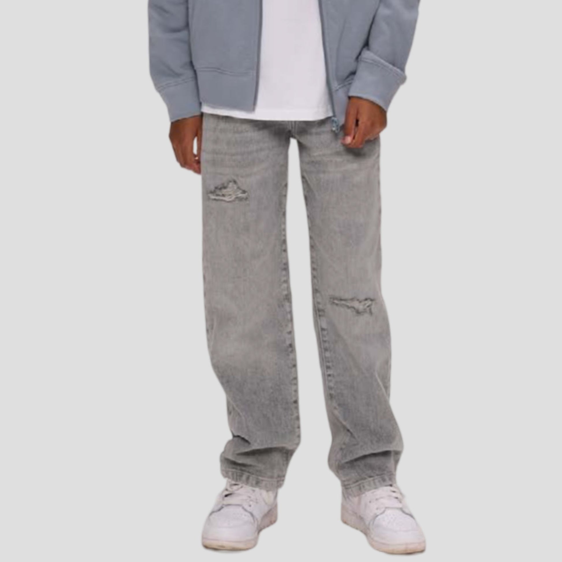 Jeans Larghi Ragazzo Grigi Stone Wash con Strappi - RETOUR - OOPS by BabyBimbo 0-16
