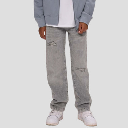Jeans Larghi Ragazzo Grigi Stone Wash con Strappi - RETOUR - OOPS by BabyBimbo 0-16