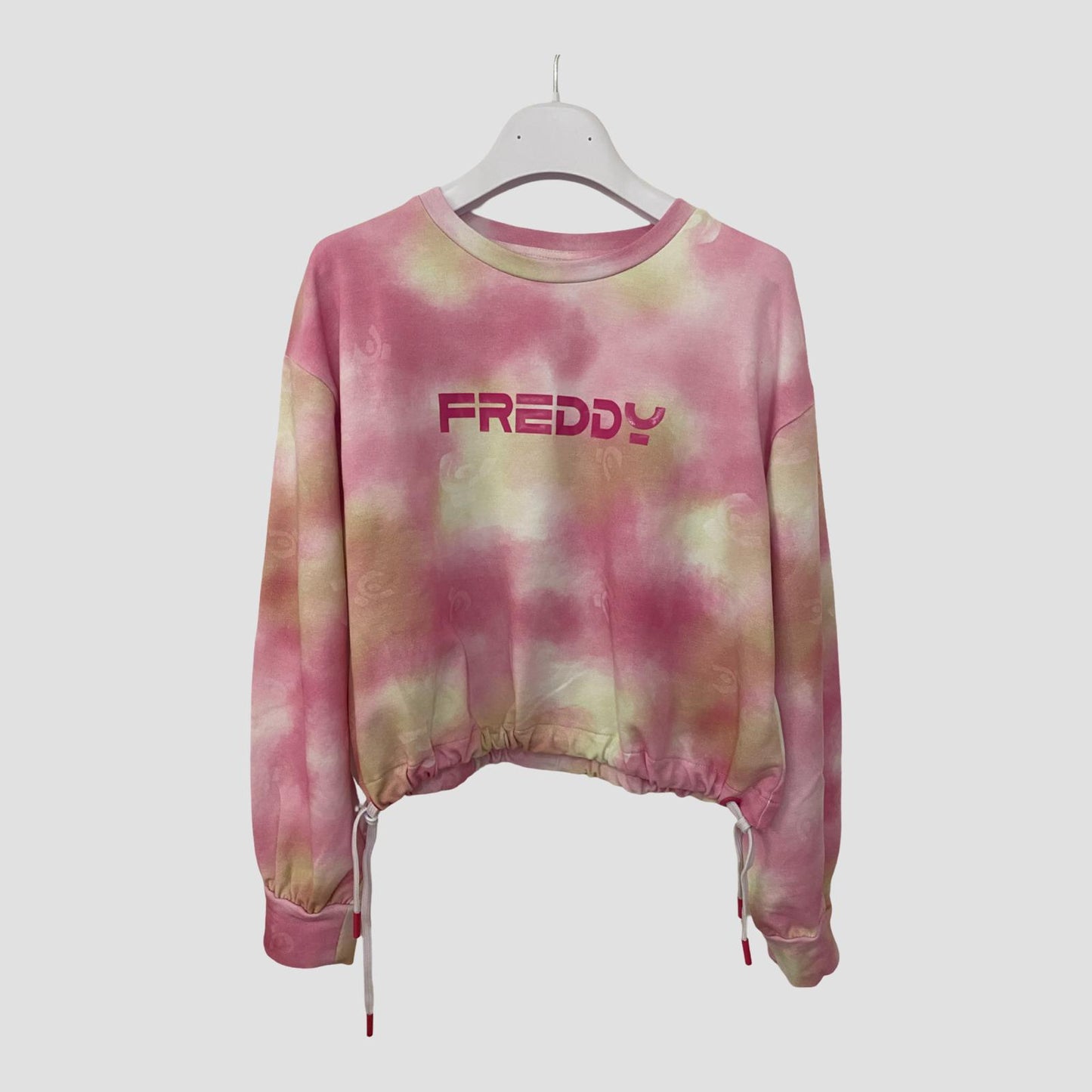 Felpa Tie Dye Rosa e Giallo Ragazza – Girocollo Trendy con Coulisse - FREDDY - OOPS by BabyBimbo 0-16