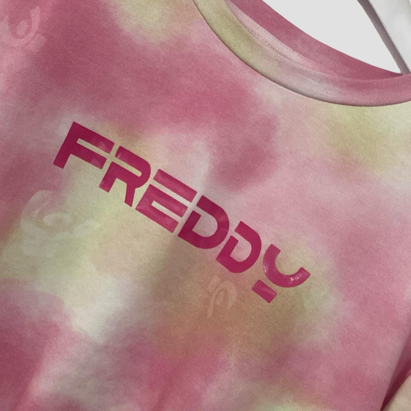 Felpa Tie Dye Rosa e Giallo Ragazza – Girocollo Trendy con Coulisse - FREDDY - OOPS by BabyBimbo 0-16