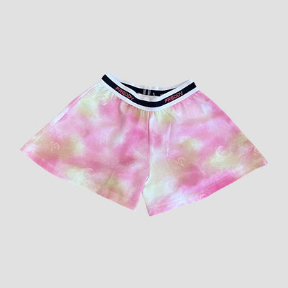 Shorts Tie Dye Ragazza Rosa e Giallo – Modello Largo Casual- FREDDY - OOPS by BabyBimbo 0-16