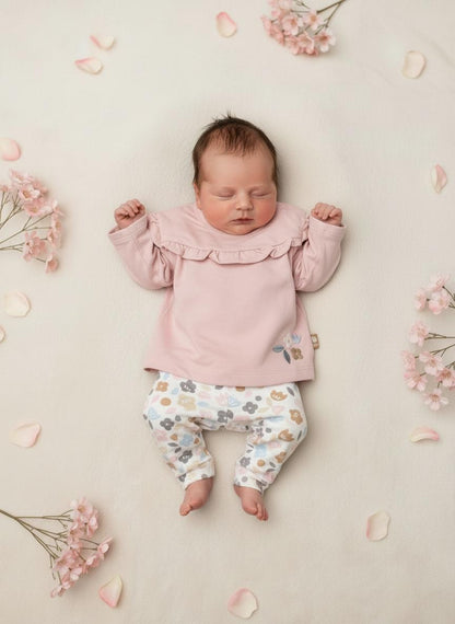 Completo in Maglia Neonata Floreale – Morbido e Pratico