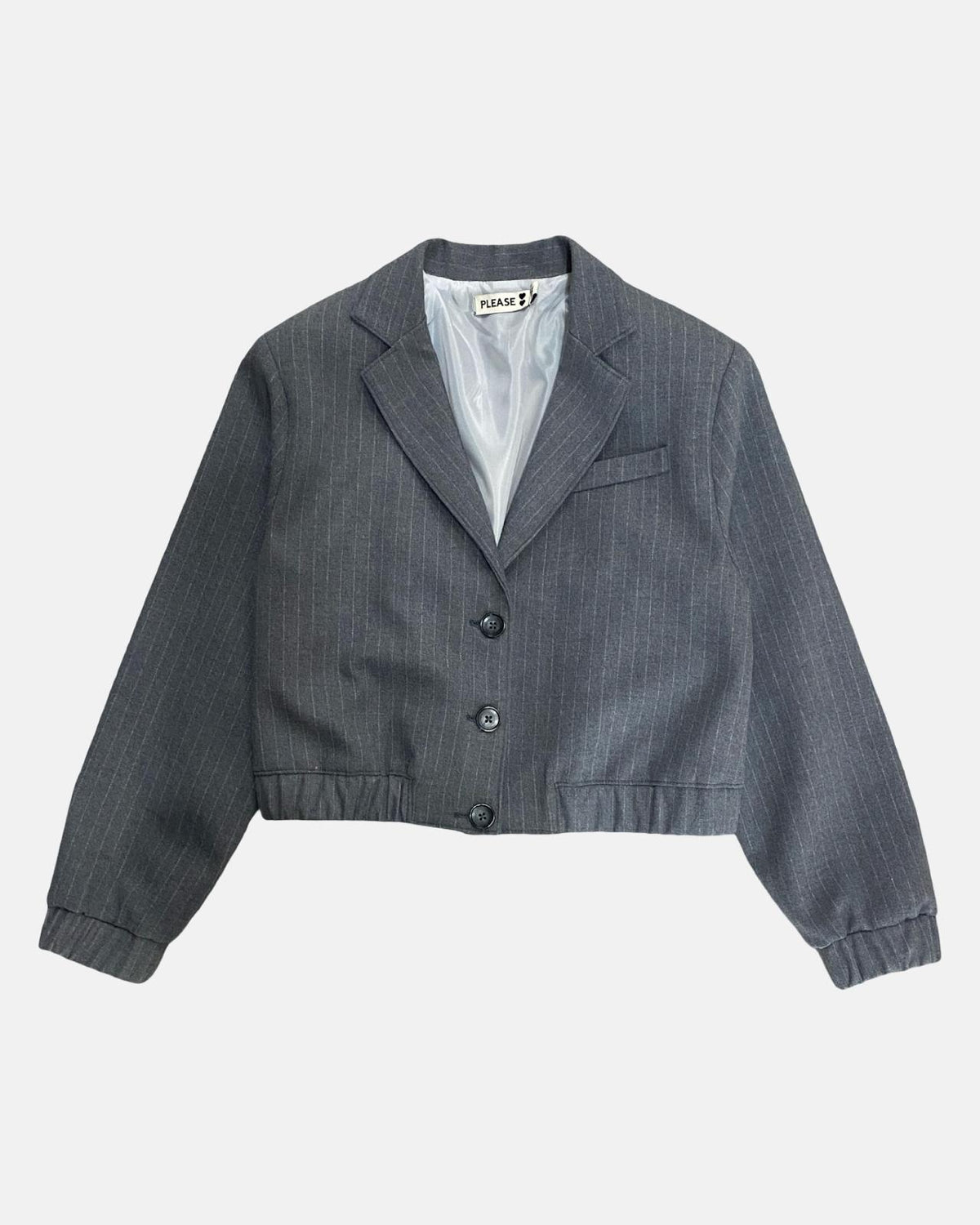 Completo Ragazza PLEASE Limited Edition Grigio Gessato con Giacca Bomber