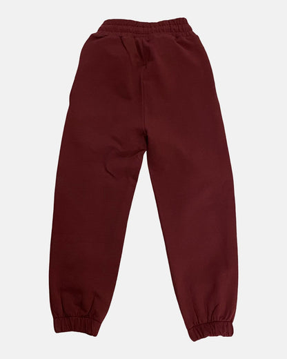 Pantalone Tuta Ragazza Freddy Amaranto con Elastico in Vita e Polsini