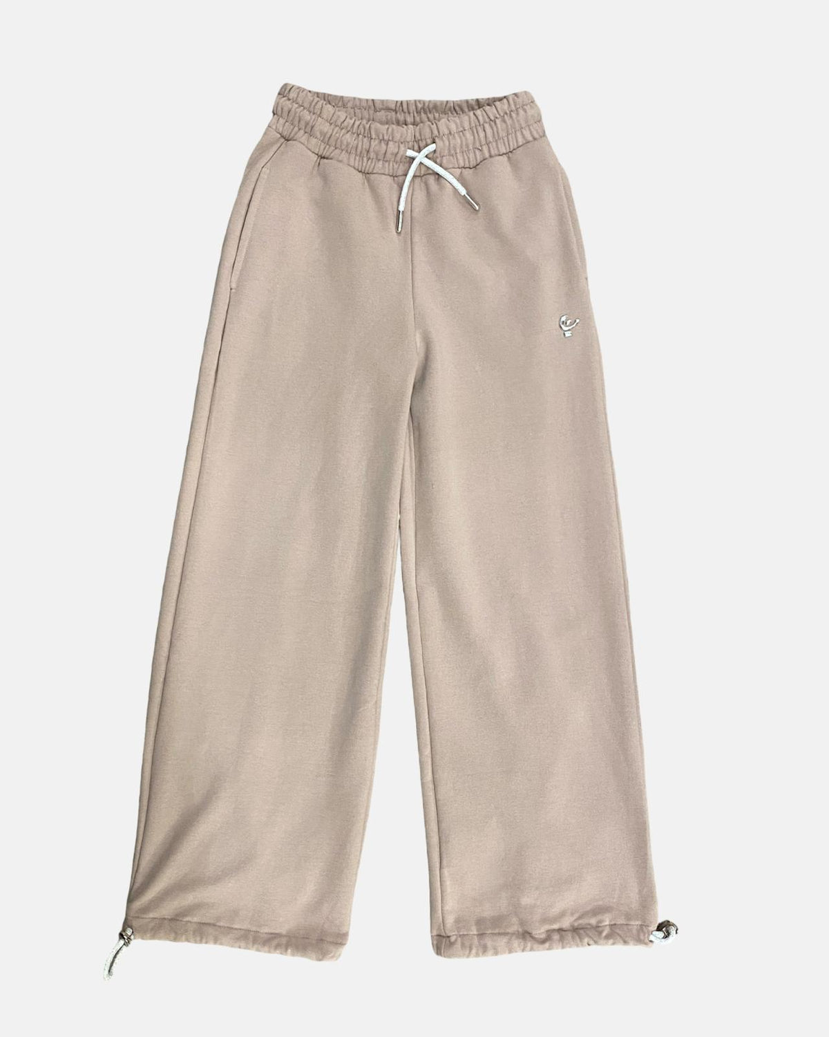 Pantalone Tuta Ragazza Freddy Beige Largo con Fondo Regolabile