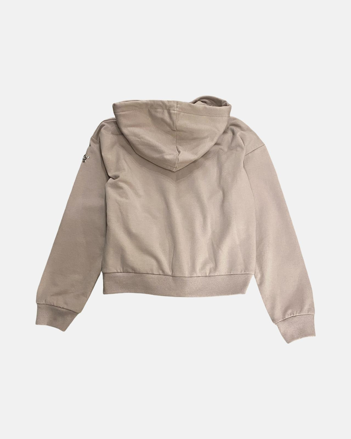 Felpa Ragazza Freddy Beige Oversize con Cappuccio e Cerniera