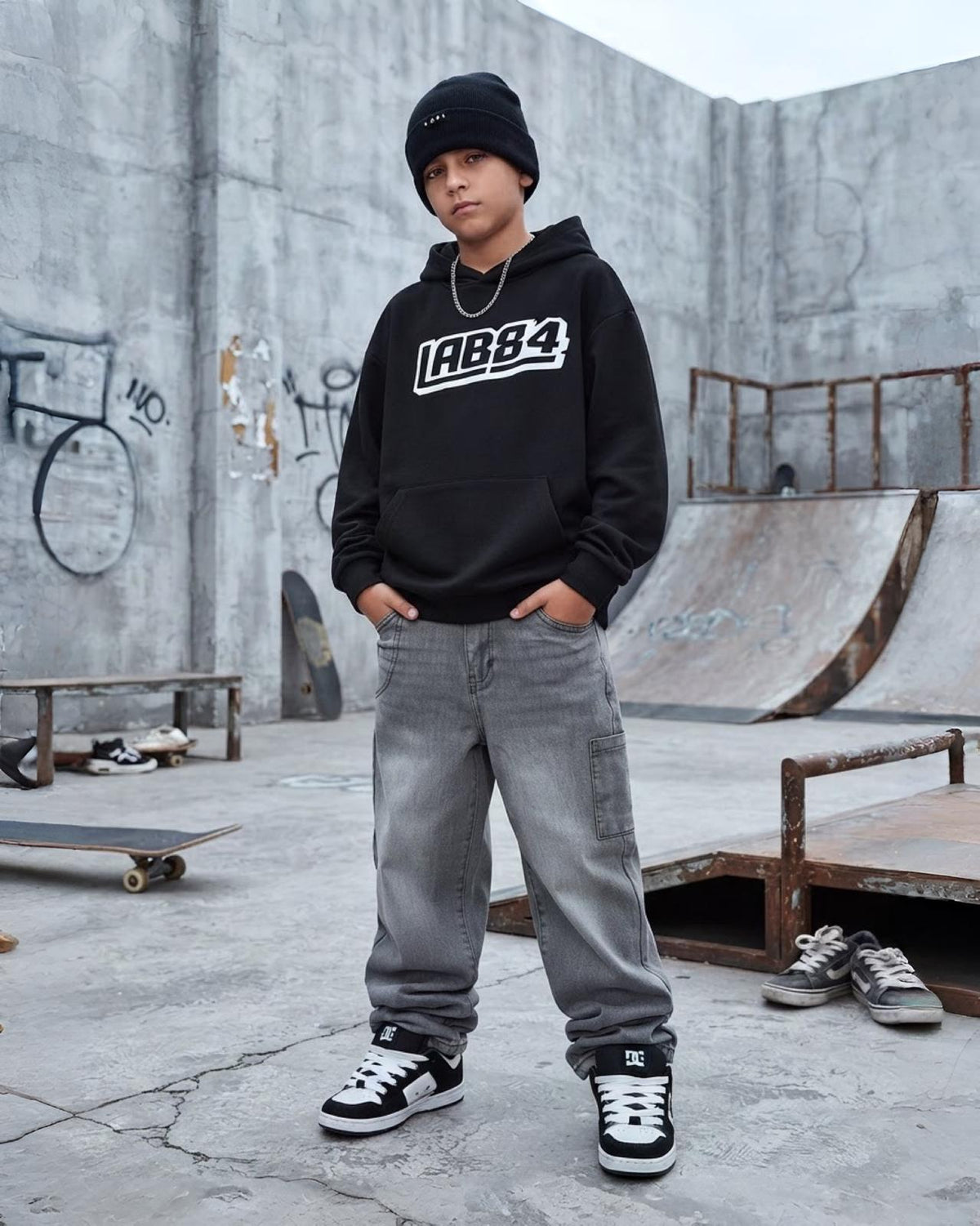 Jeans Ragazzo Sarabanda Grigi Baggy con Vita Regolabile - OOPS by BabyBimbo 0-16