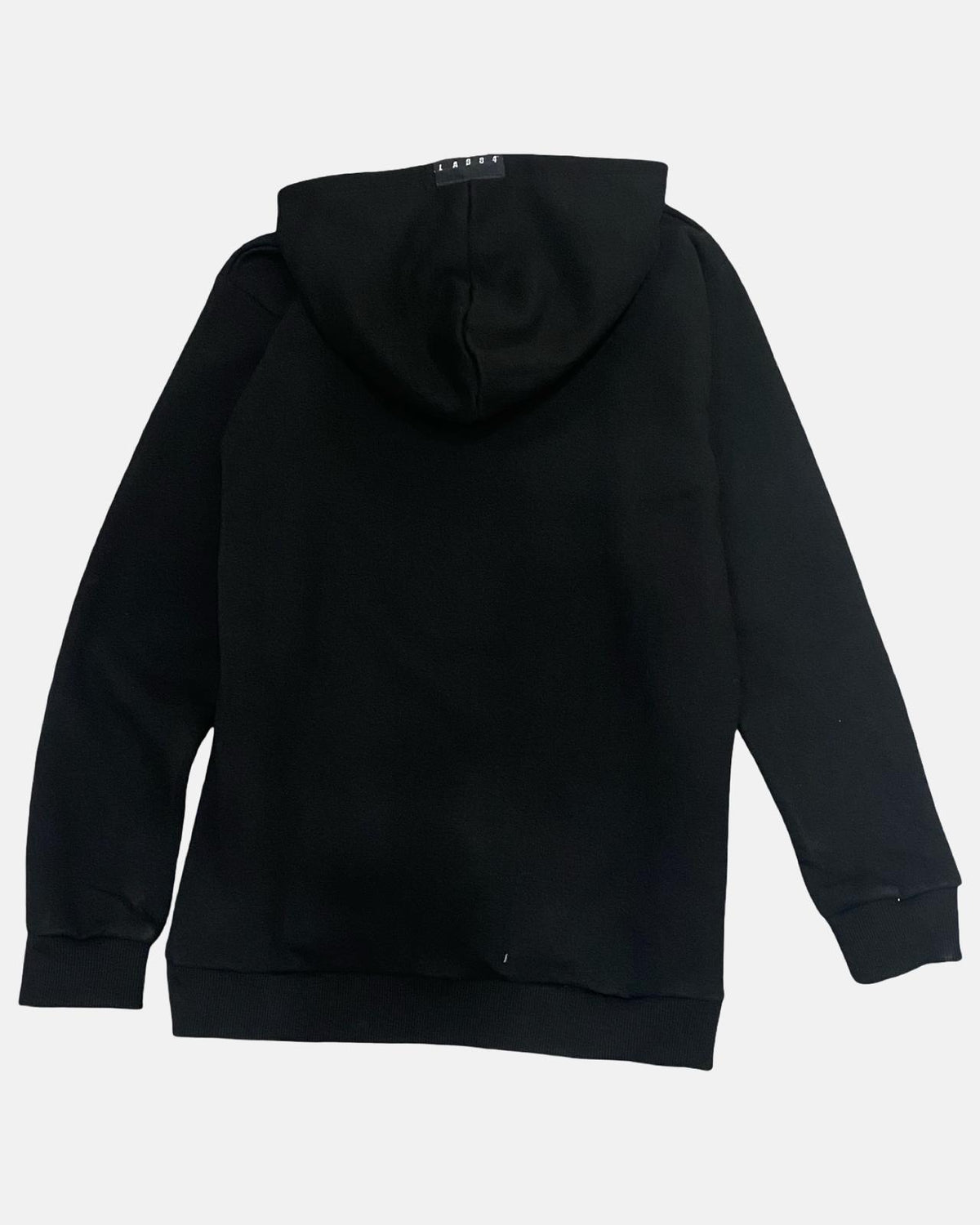 Felpa Ragazzo LAB84 Oversize Nera con Cappuccio e Logo Bianco - OOPS by BabyBimbo 0-16