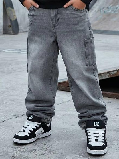 Jeans Ragazzo Sarabanda Grigi Baggy con Vita Regolabile - OOPS by BabyBimbo 0-16