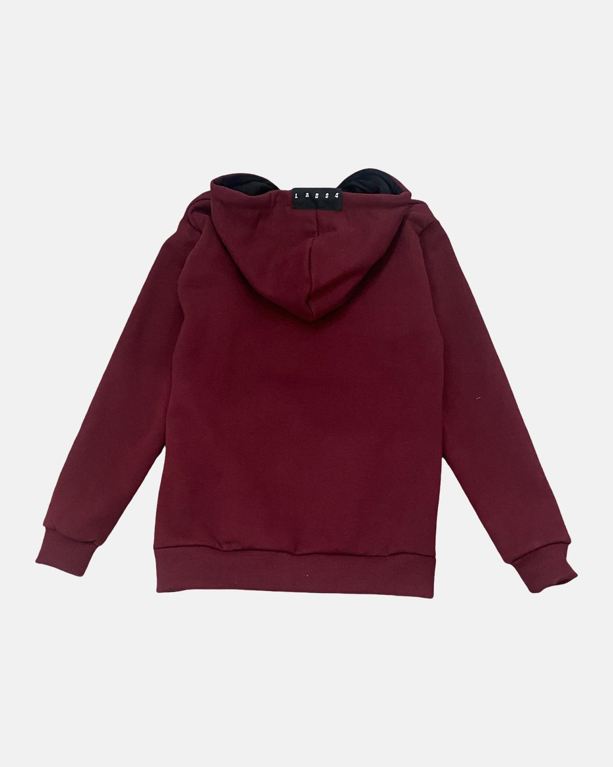 Felpa Ragazzo LAB84 Amaranto con Cappuccio, Zip e Tasche
