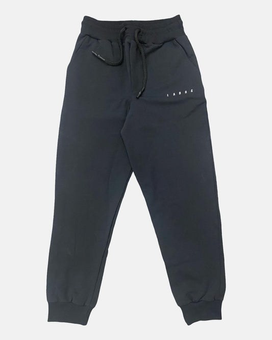 Pantalone Tuta Ragazzo Color Piombo con Elastico in Vita e Polsini