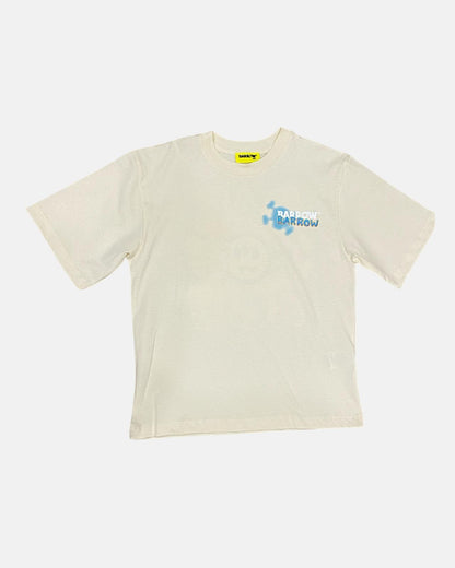 T-Shirt Ragazzo Barrow Panna Oversize con Maxi Stampa sul Retro
