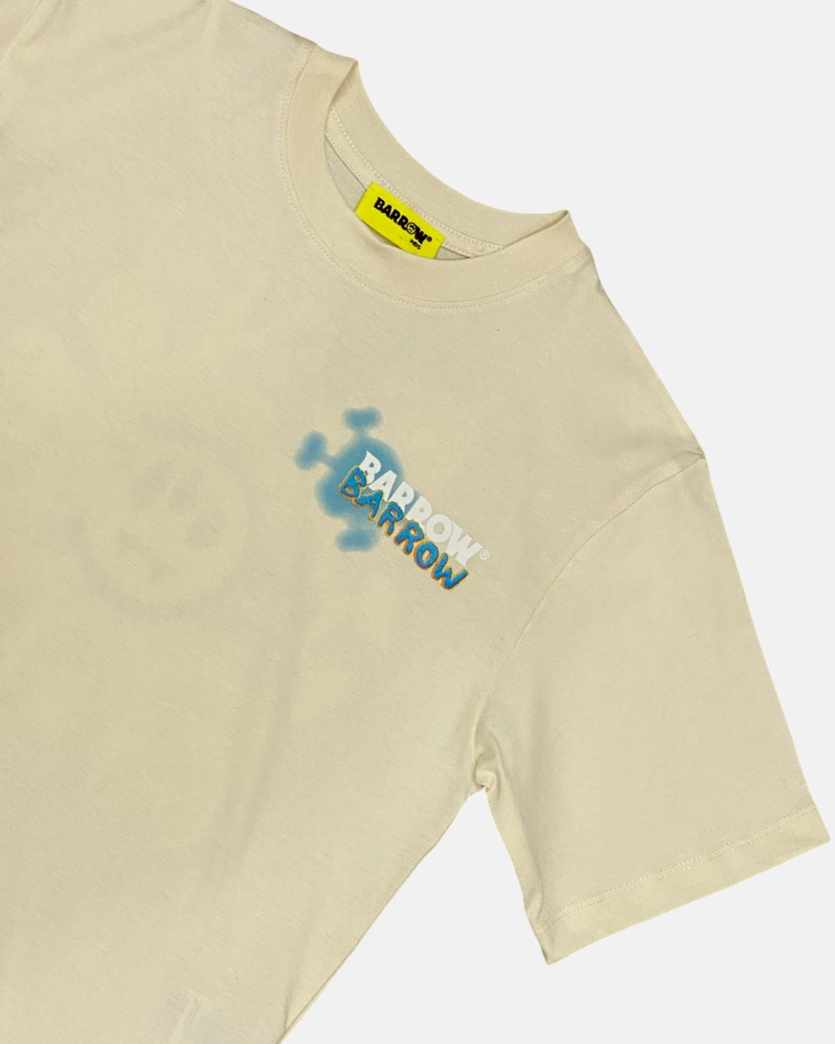 T-Shirt Ragazzo Barrow Panna Oversize con Maxi Stampa sul Retro