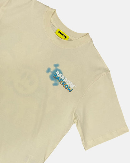 T-Shirt Ragazzo Barrow Panna Oversize con Maxi Stampa sul Retro