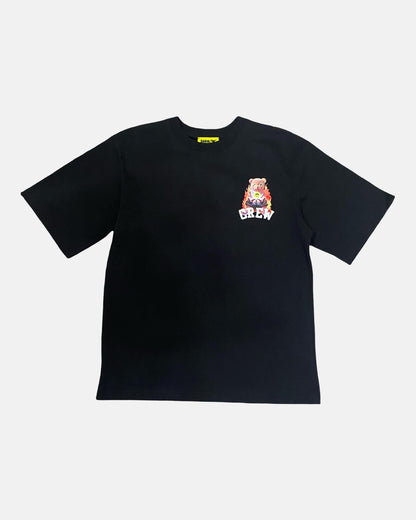 T-Shirt Ragazzo Barrow Nera Oversize Streetwear con Stampa sul Retro