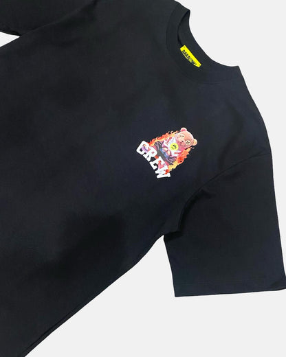 T-Shirt Ragazzo Barrow Nera Oversize Streetwear con Stampa sul Retro