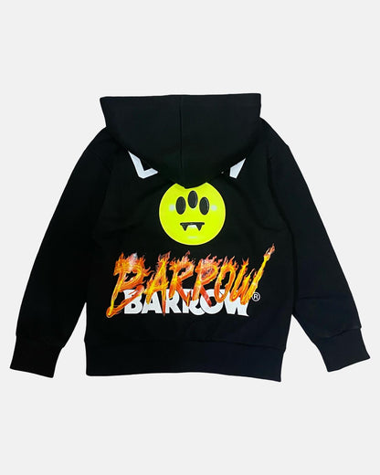Felpa Ragazzo Barrow Oversize con Zip, Cappuccio e Stampa sul Retro