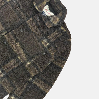 Giacca Camicia Teddy Invernale Ragazzo Marrone a Quadri – Oversize 8-16 Anni