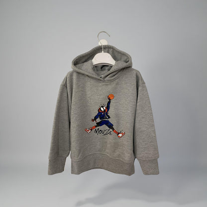 Felpa Grigia Bambino con Cappuccio e Stampa Spider-Air