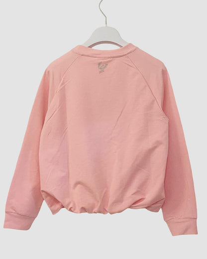 Felpa Rosa Ragazza in Cotone con Logo Brillantini - FREDDY - OOPS by BabyBimbo 0-16
