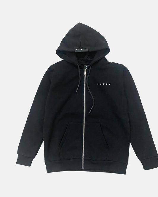 Felpa Ragazzo LAB84 Nera con Zip, Cappuccio