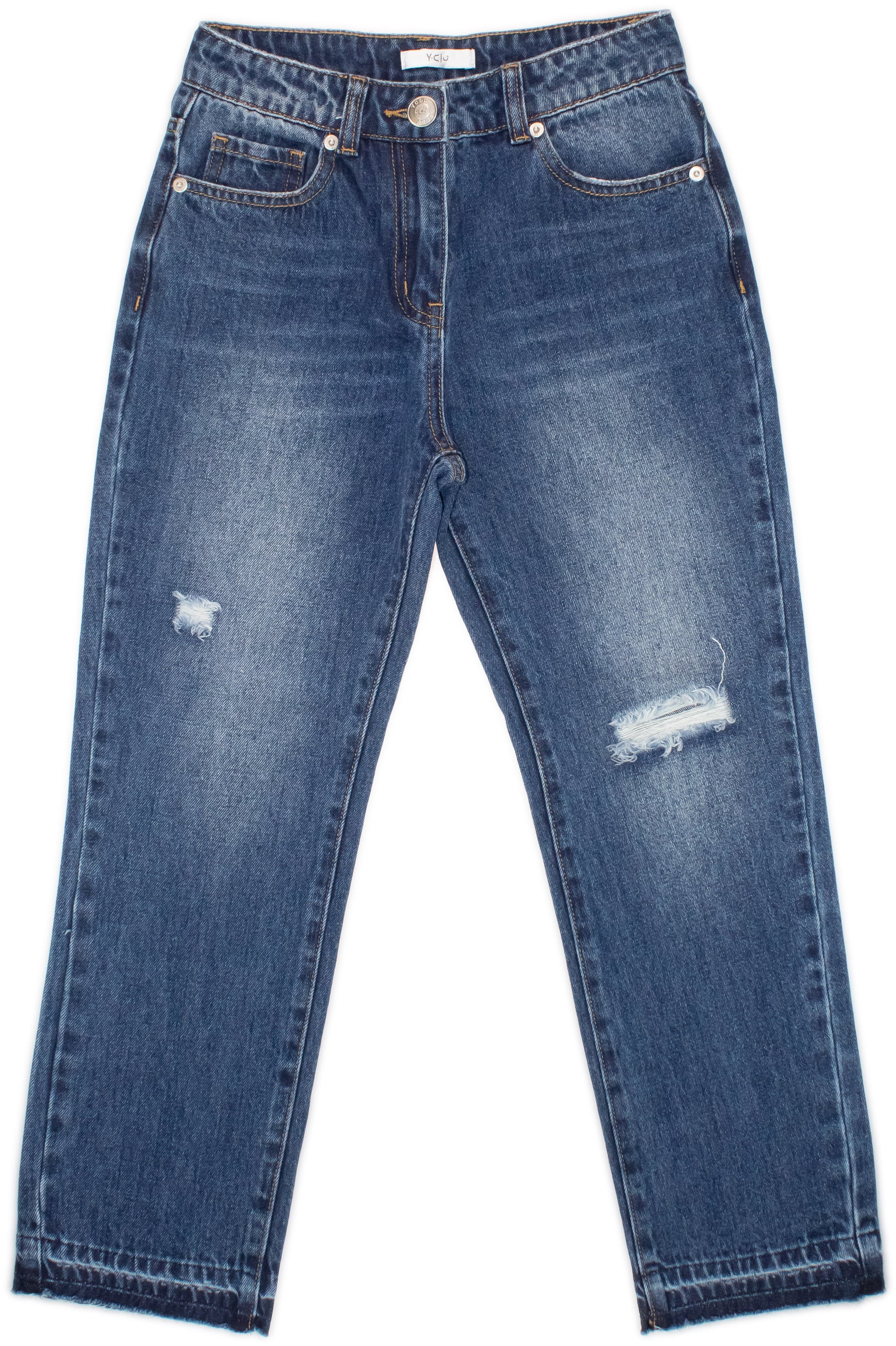 pantaloni , Jeans strappati per ragazza da 8 a 16 anni Y-Clù Y20122 - BabyBimbo 0-16, abbigliamento bambini
