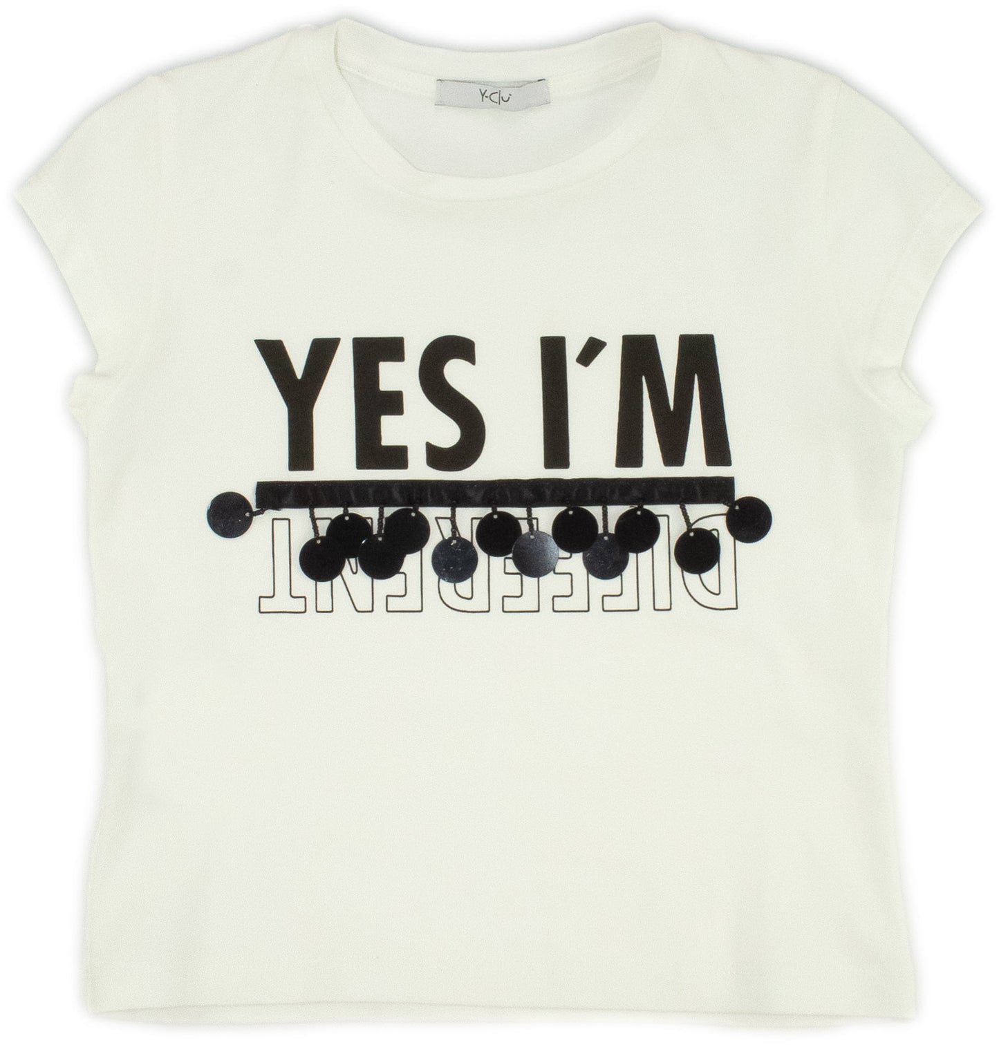 Maglietta "YES I AM" per Ragazza da 8 a 16 anni Y-Clù Y21057