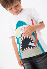 Maglietta Shark paillettes per Bimbo Boboli 318035