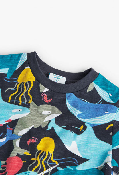 Blau bedrucktes T-Shirt für Boboli-Jungen 318046 