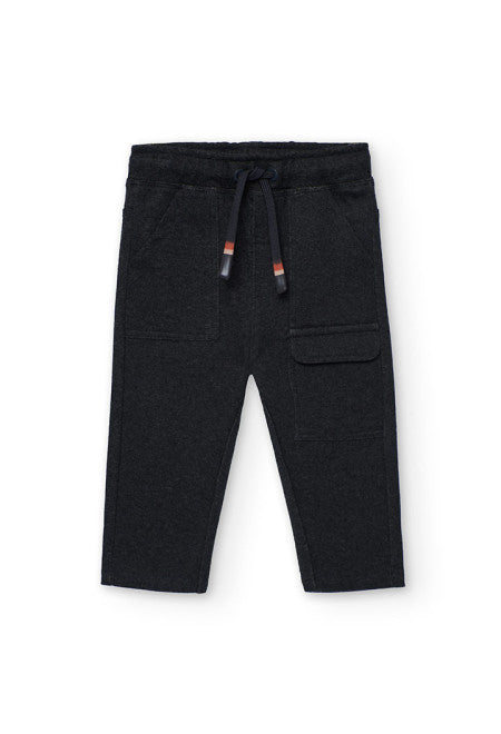 Pantalone in flanella con tascone bambino