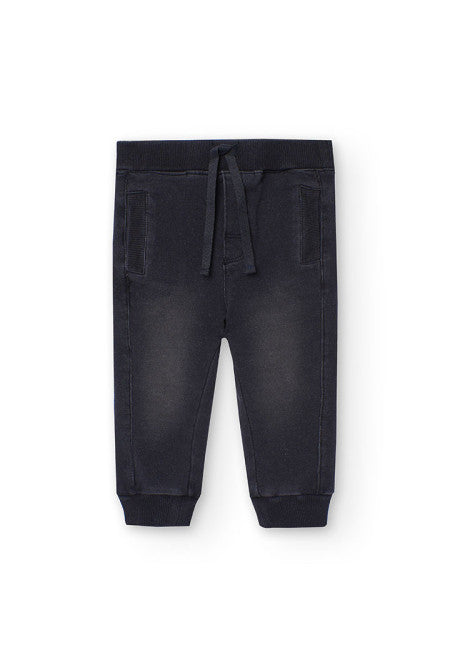 Pantalone morbidi effetto denim Black per Bambino da 12mesi a 8anni Boboli 390248Black