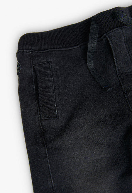 Pantalone morbidi effetto denim Black per Bambino da 12mesi a 8anni Boboli 390248Black