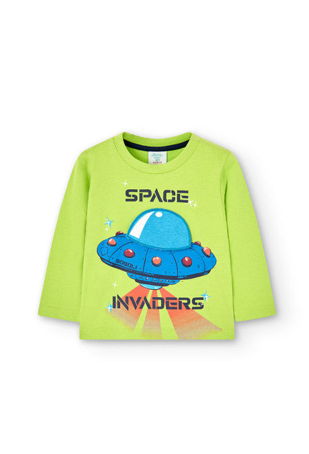 Maglietta , Maglietta verde  "Space" per bambino 18mesi-8nni Boboli 347093 - BabyBimbo 0-16, abbigliamento bambini