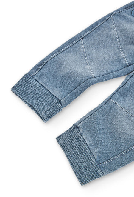 Pantalone morbido stretch effetto jeans per Bimbo Boboli 318136
