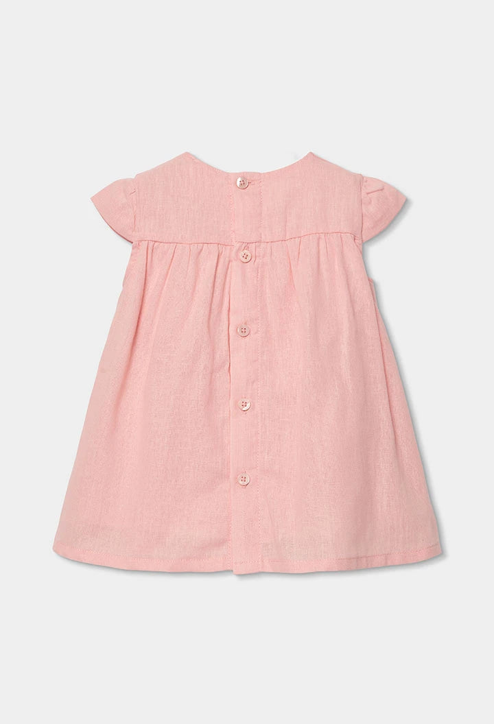 Vestito Neonata in Lino Salmone – Abito Fresco Elegante - BOBOLI - OOPS by BabyBimbo 0-16