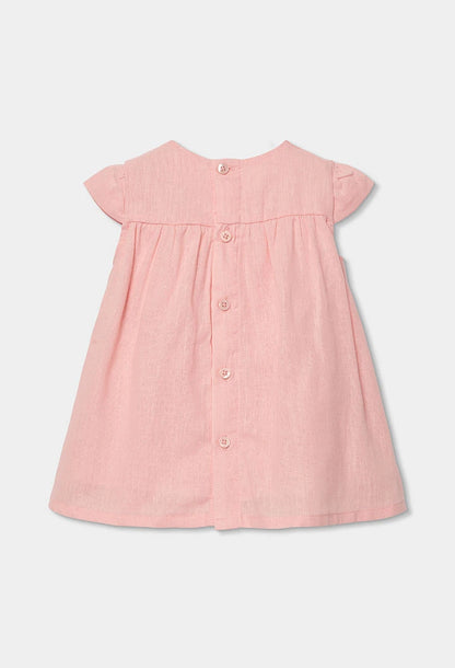 Vestito Neonata in Lino Salmone – Abito Fresco Elegante - BOBOLI - OOPS by BabyBimbo 0-16