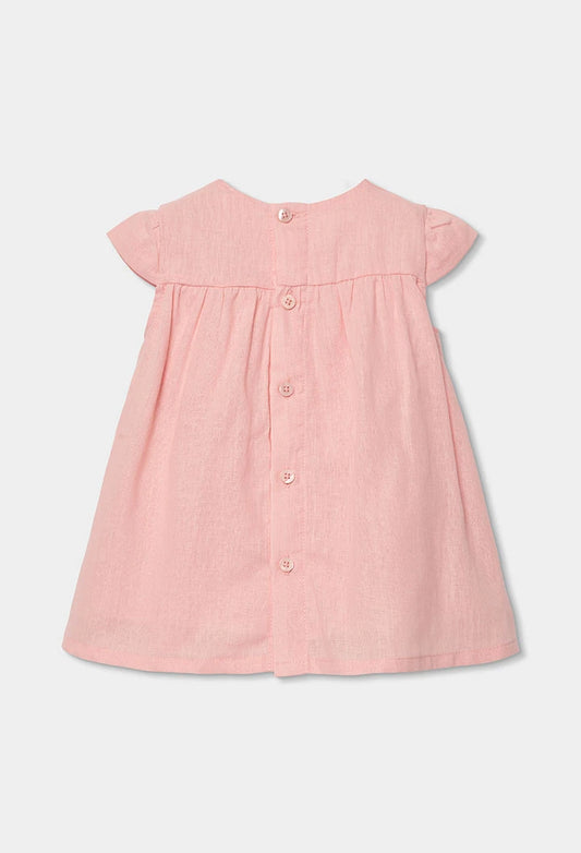 Vestito Neonata in Lino Salmone – Abito Fresco Elegante - BOBOLI - OOPS by BabyBimbo 0-16