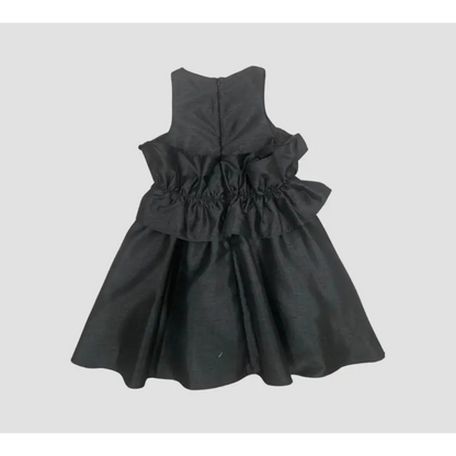 vestito elegante nero bambina Paris Hilton senza maniche con balze alla vita e gonna ampia