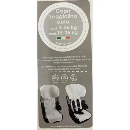 copri seggiolino auto spugna panna Baby Idea copertura morbida adattabile per seggiolini 9 36 kg e 15 36 kg