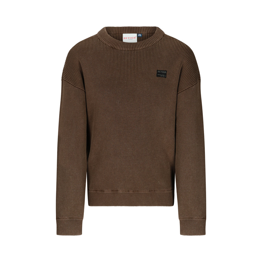 Maglione Ragazzo Retour Cioccolato Relaxed Fit – Lavaggio Vintage in morbido tessuto