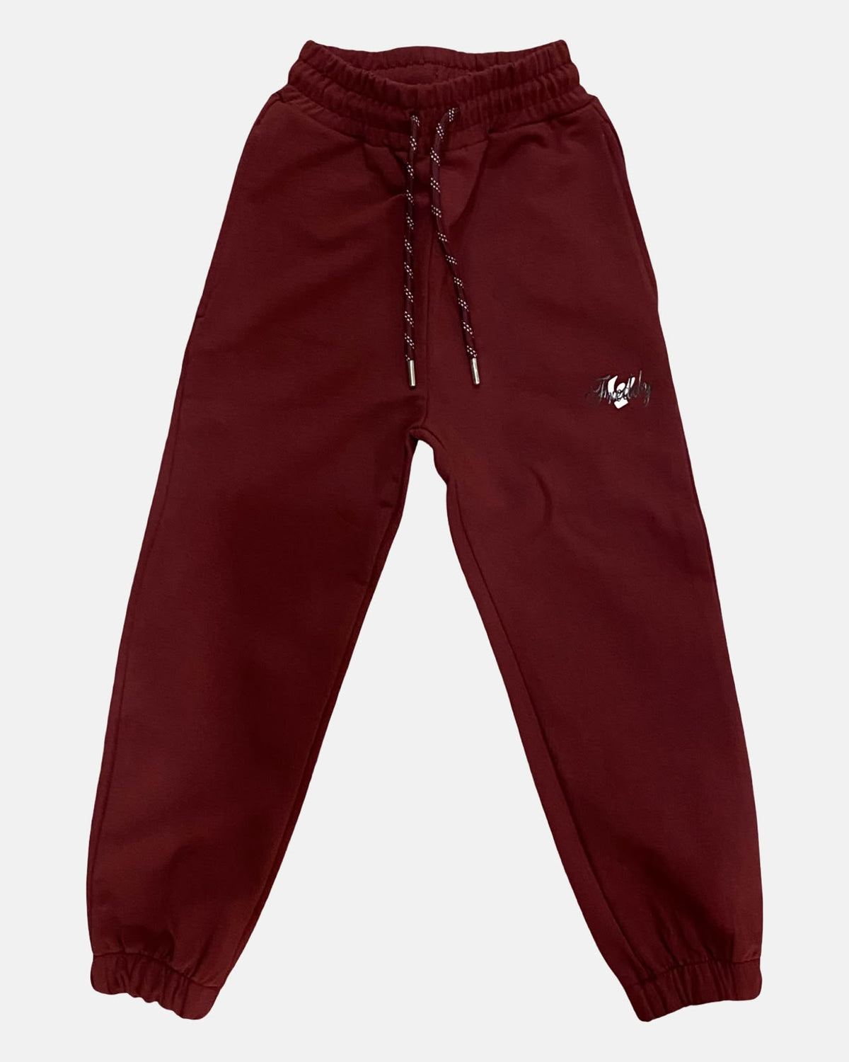 Pantalone Freddy bordeaux per bambina con elastico in vita e dettagli a contrasto