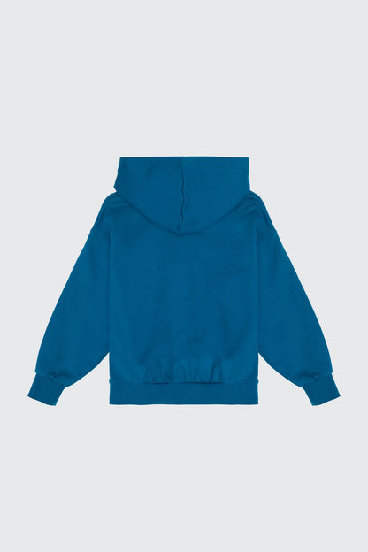 Felpa con cappuccio bambino BARROW in blu con maniche lunghe e vestibilità comoda