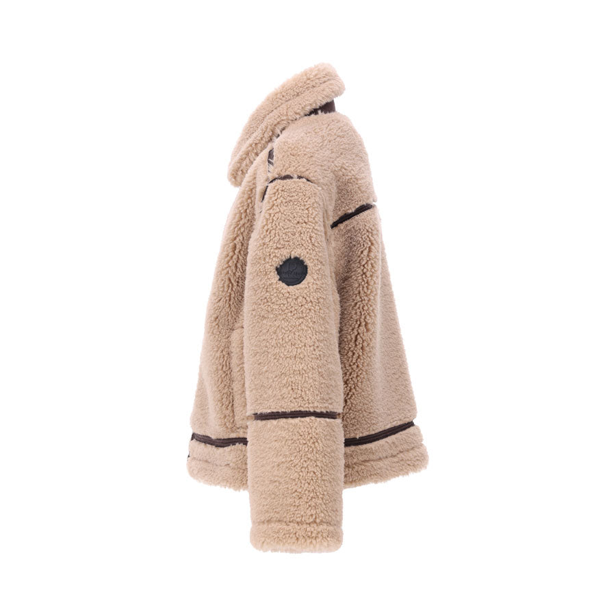 Giubbotto Ragazza Retour Teddy Beige con Cerniera – Modello Box Trendy