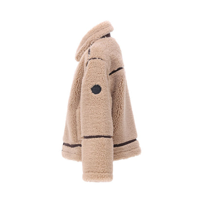 Giubbotto Ragazza Retour Teddy Beige con Cerniera – Modello Box Trendy