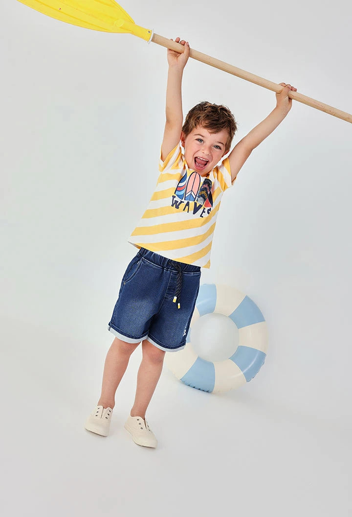 Bermuda in denim blu marino – BOBOLI - OOPS by BabyBimbo 0-16