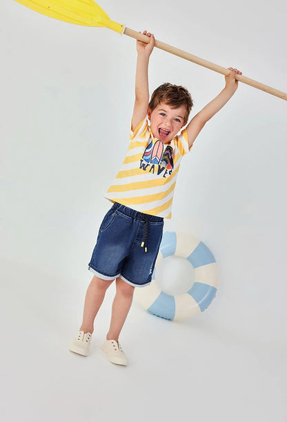 Bermuda in denim blu marino – BOBOLI - OOPS by BabyBimbo 0-16